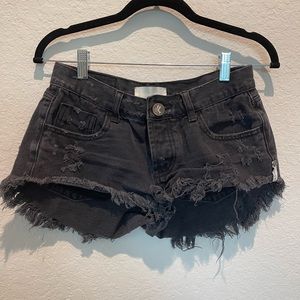 One teaspoon black denim shorts